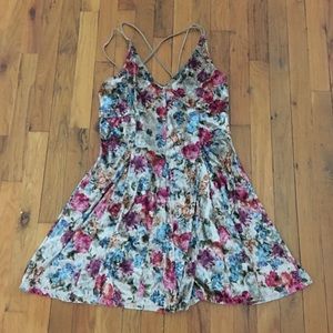 American Eagle Velvet Floral Dress